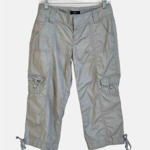 Express Light Gray Button-Detail Pants